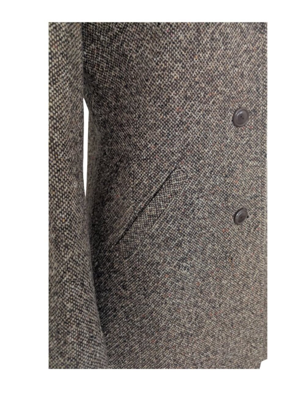 GUESS Brown Tweed Wool Blend A-Line Coat Women's M - Picture 10 of 12